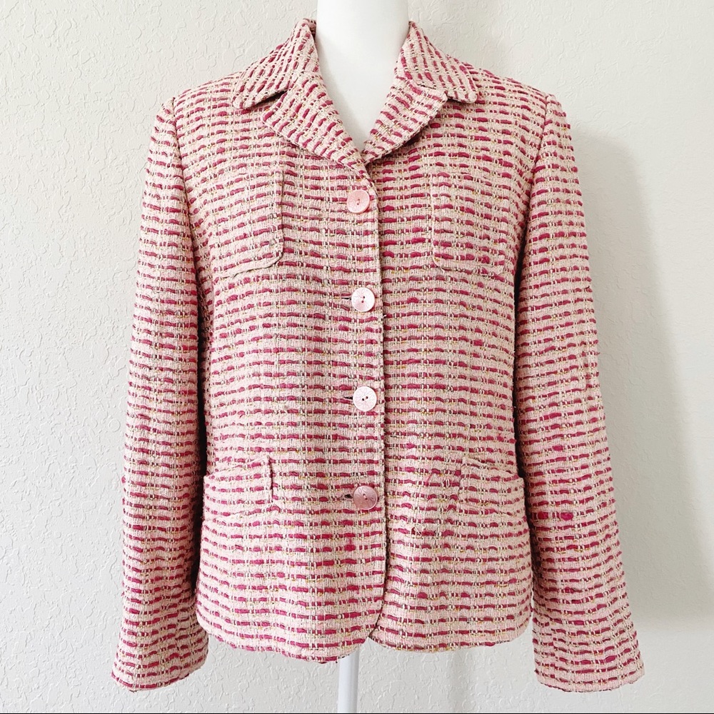 Vintage Harve Benard Pink Tweed Silk Blazer Jacket